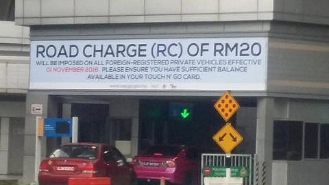 ISU PEMBAYARAN CAJ JALAN Kereta asing bayar RM20 jika masuk Johor mulai hari ini