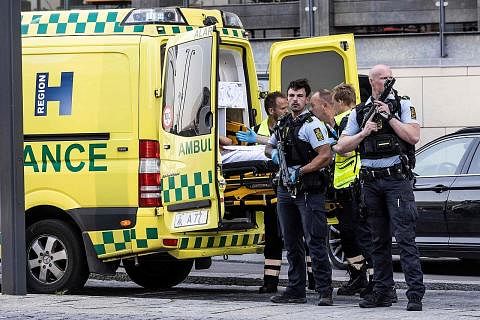 CETUS PANIK: Orang ramai tampak terkejut dan ketakutan dalam kes tembakan yang berlaku di pusat beli-belah Fields di ibu kota Denmark, Copenhagen, yang kini ditutup selama seminggu bagi melancarkan siasatan polis. KAWALAN KETAT: Polis mengawal berham