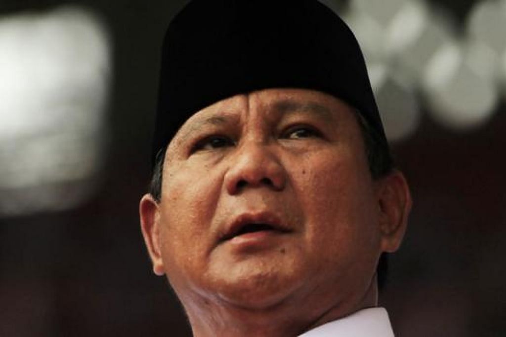 GANDINGAN MANTAP: Calon presiden daripada Gerindra, Encik Prabowo Subianto (gambar), berganding dengan Menteri Ekonomi Indonesia, Encik Hatta Rajasa.