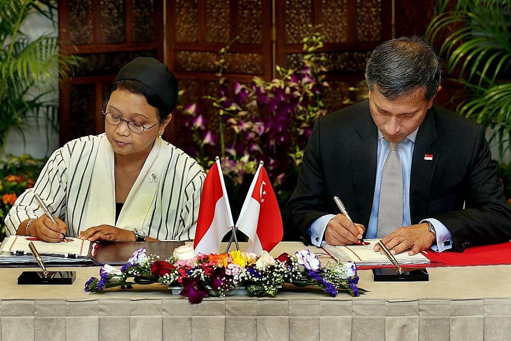 MENTERI LUAR INDONESIA MELAWAT SINGAPURA Menteri Indonesia: Kerjasama dua hala teras kemajuan