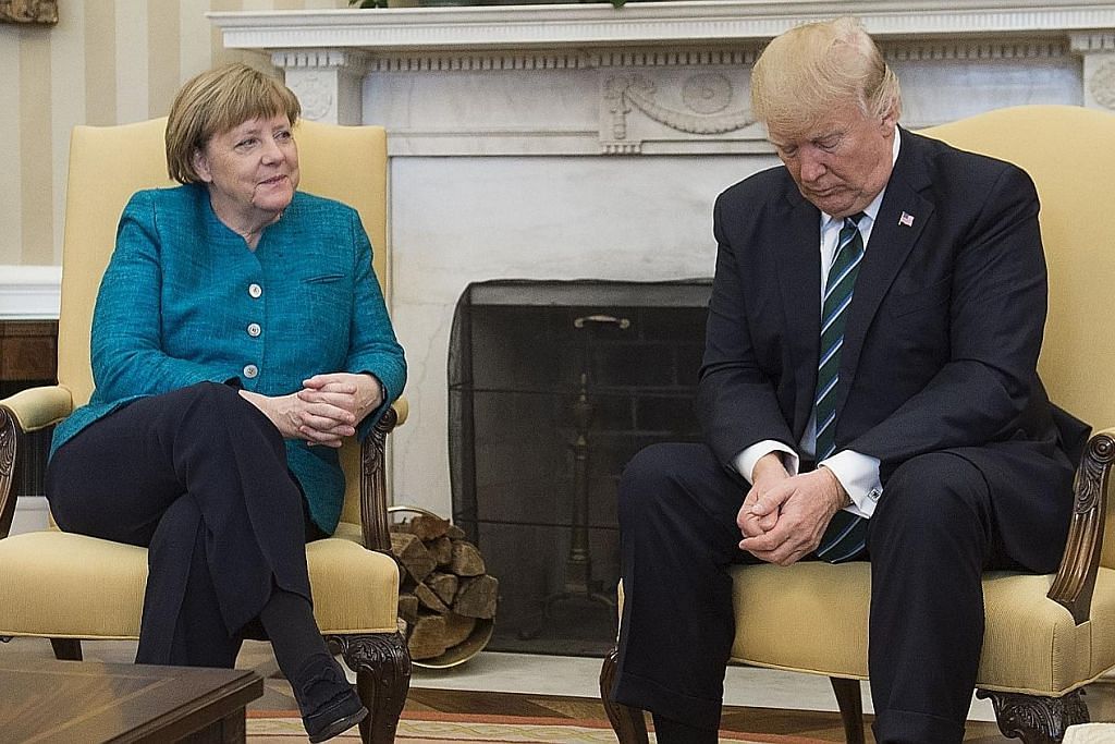 Pertemuan 'tidak selesa' Trump, Merkel