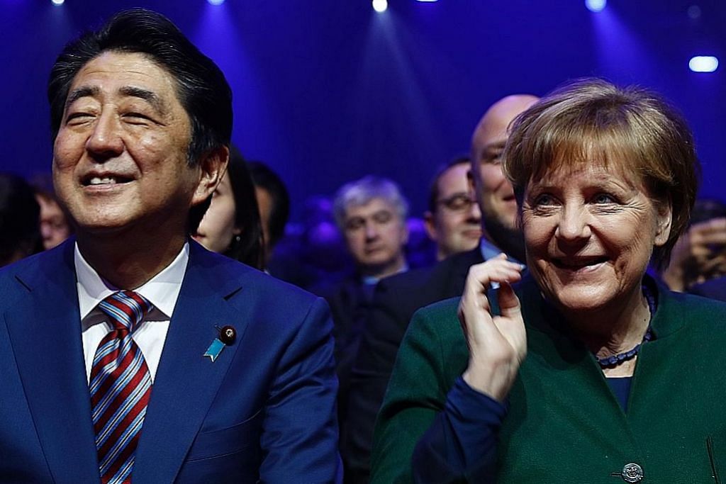 Merkel, Abe pertahan dagangan bebas