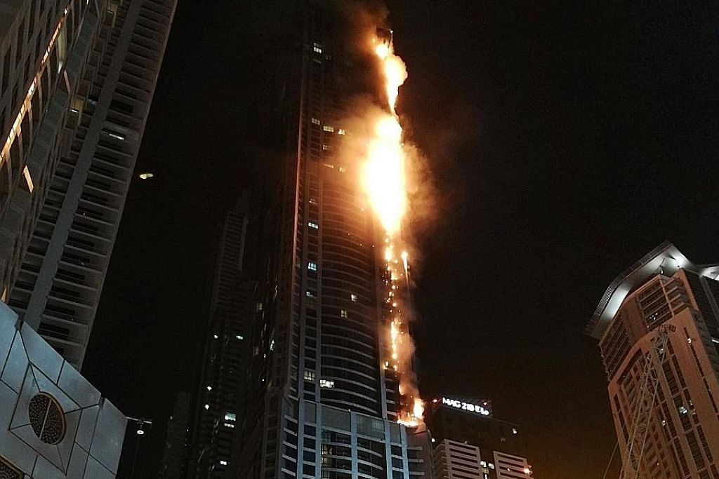 Pencakar langit Dubai terbakar, tiada cedera