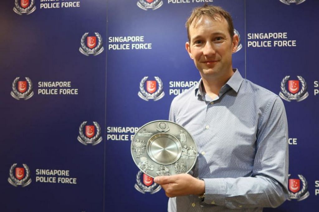 British engineer Keith Goldfinch was awarded the Public Spiritedness Award by the Singapore Police Force on June 25, 2018.