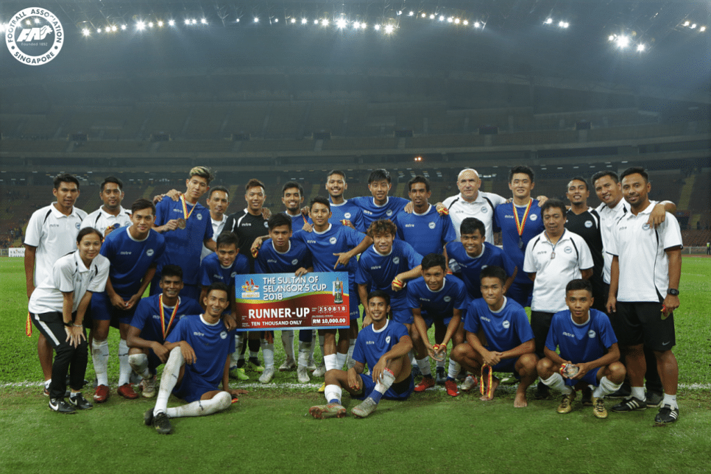 The Singapore Selection team pose for a photo after The Sultan of Selangor's Cup match on 25 Aug 2018