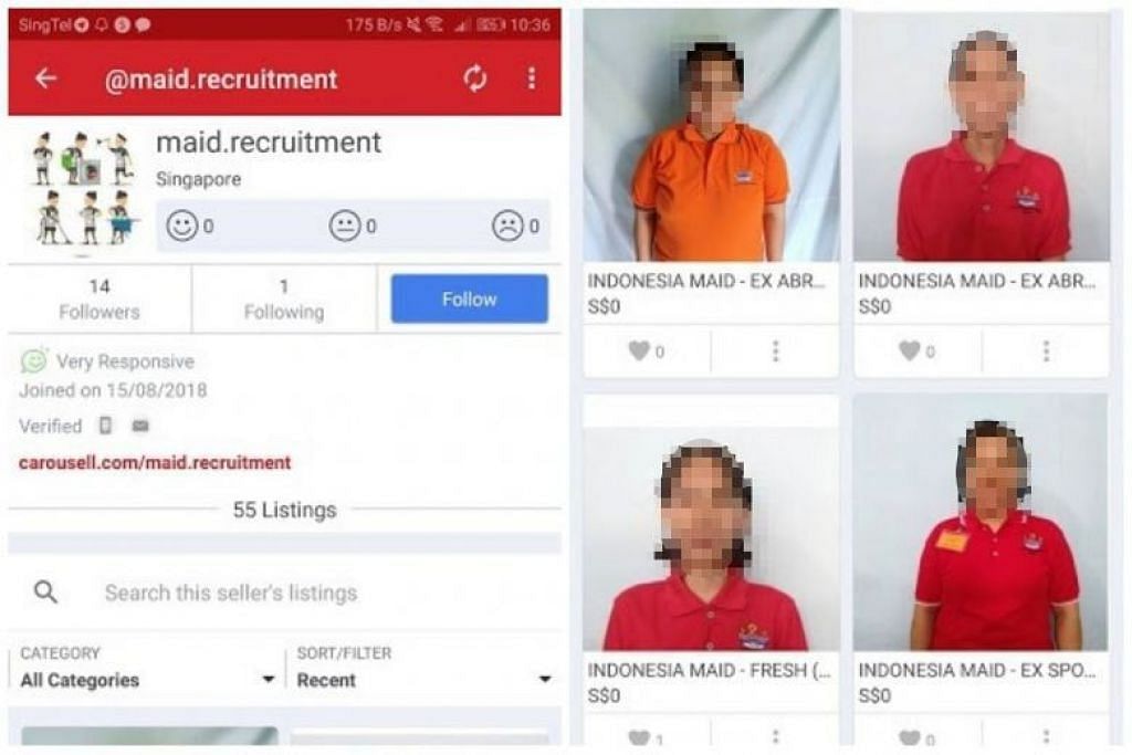 Employment agency suspended for marketing maids on Carousell