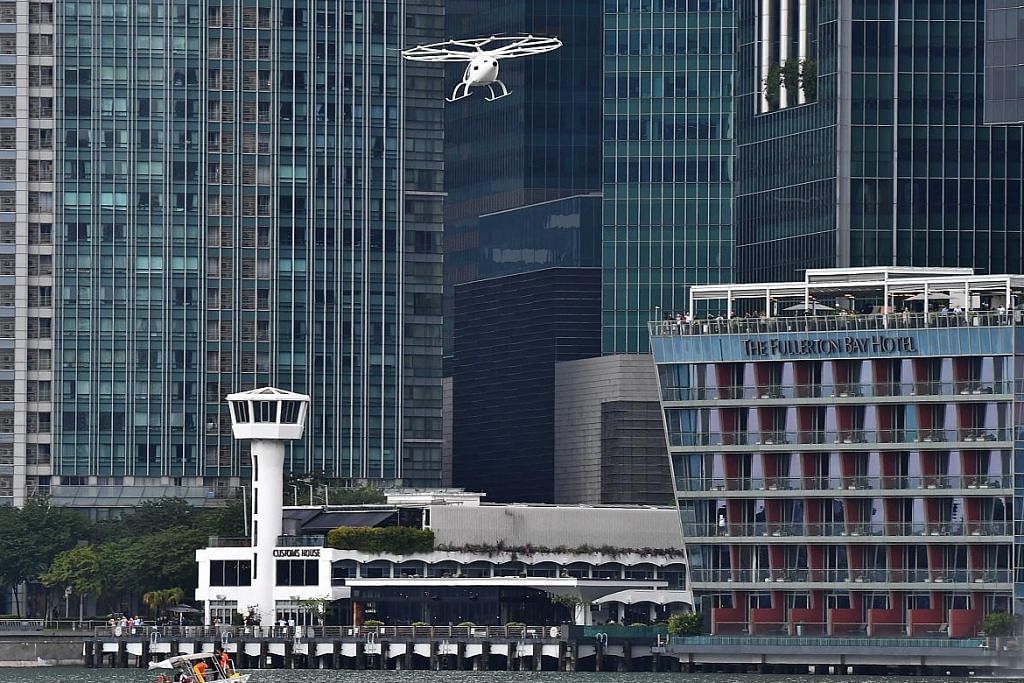 Ujian 'teksi terbang' di Marina Bay