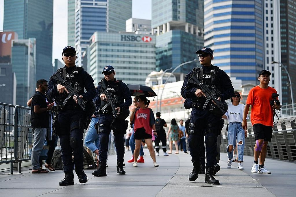 Polis pertingkat kehadiran, rondaan bagi Kira Detik 2020 Marina Bay