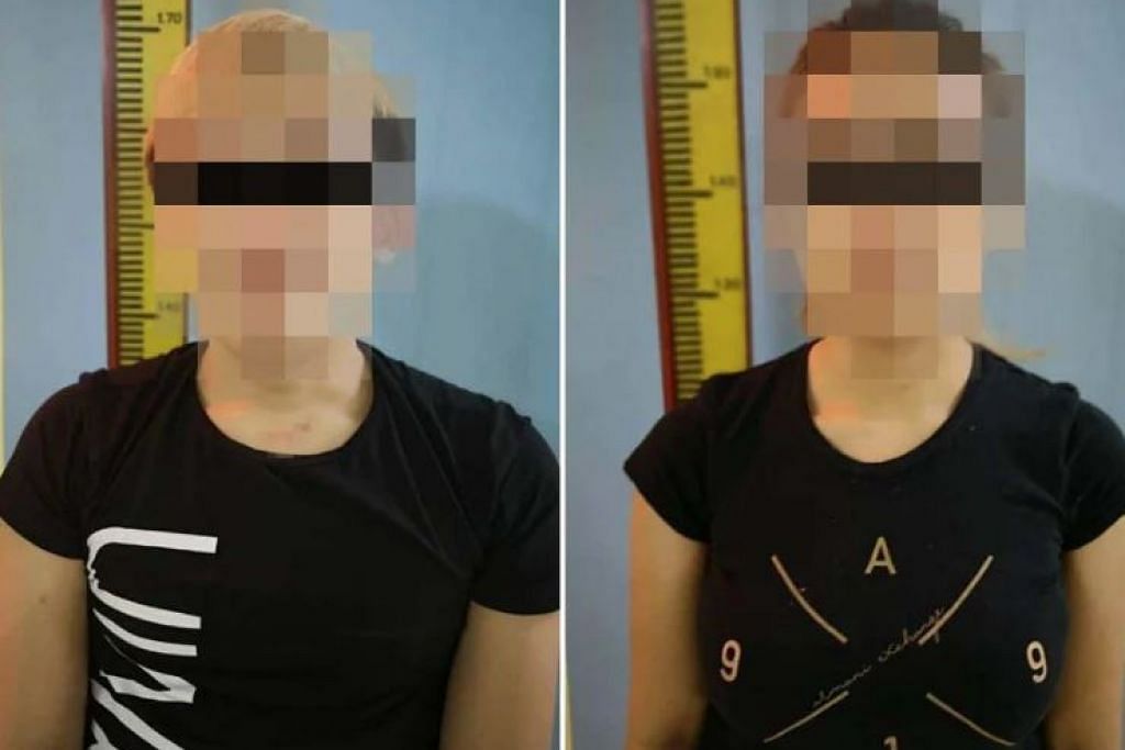 HADAPI UNDANG-UNDANG: Hasil ujian saringan air kencing terhadap kedua-dua suspek warga Singapura ini didapati positif dadah jenis methamphetamine. 