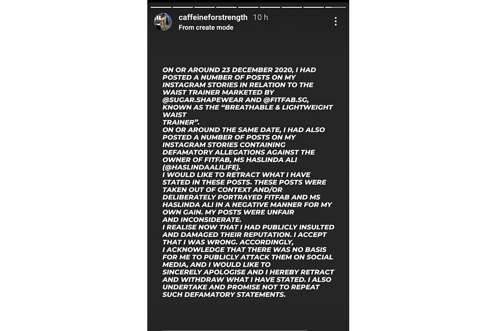 Pengguna Instagram minta maaf fitnah pengasas pergerakan FitFab Haslinda Ali
