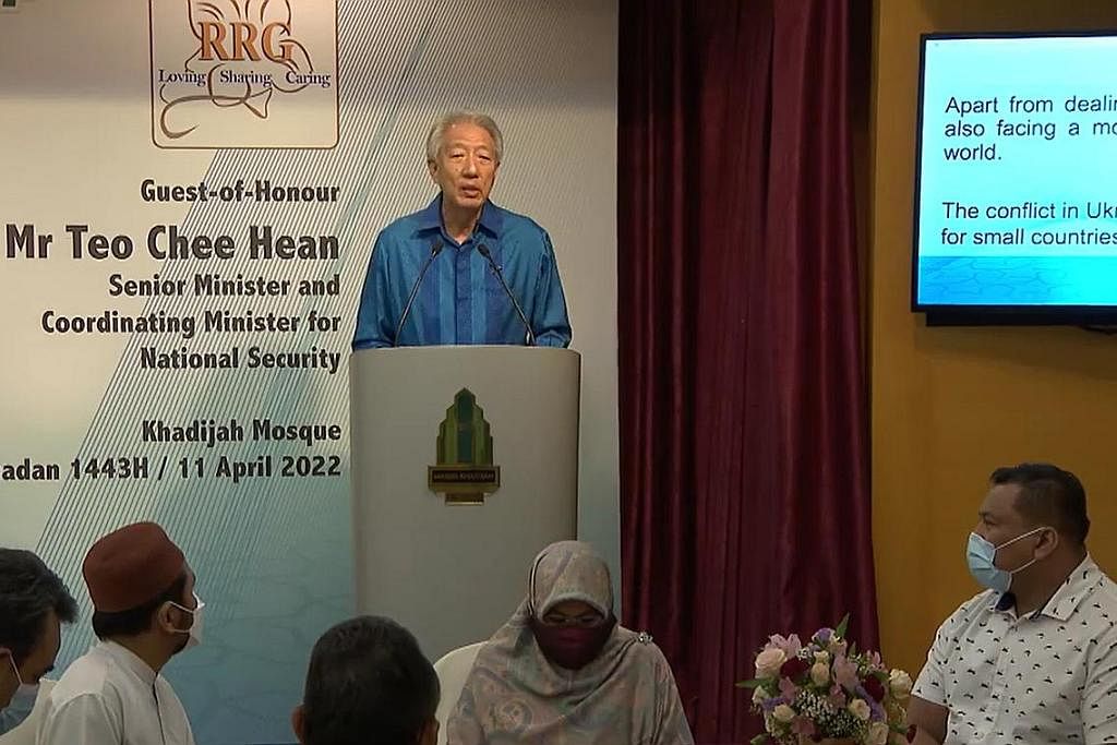 BERDEPAN ANCAMAN: Menteri Kanan, Encik Teo Chee Hean berkata RRG mempunyai tugas yang semakin penting sedang Singapura terus berdepan dengan ancaman daripada kumpulan pengganas di rantau ini, seperti Jemaah Islamiyah (JI) yang sedang membina semula k