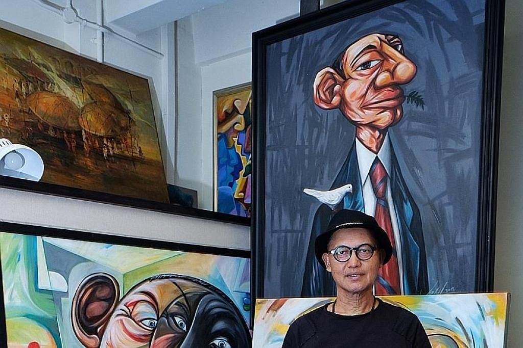 CABAR MASYARAKAT LEWAT LUKISAN: Pelukis Jalal dikenali dengan karya berwarna-warni yang mengupas isu sosial, sejajar hasratnya berkongsi dan mencabar tanggapan masyarakat tentang dunia yang kian berubah. AJAR SENI JEPUN: Pelukis Sujak Rahman menggabu
