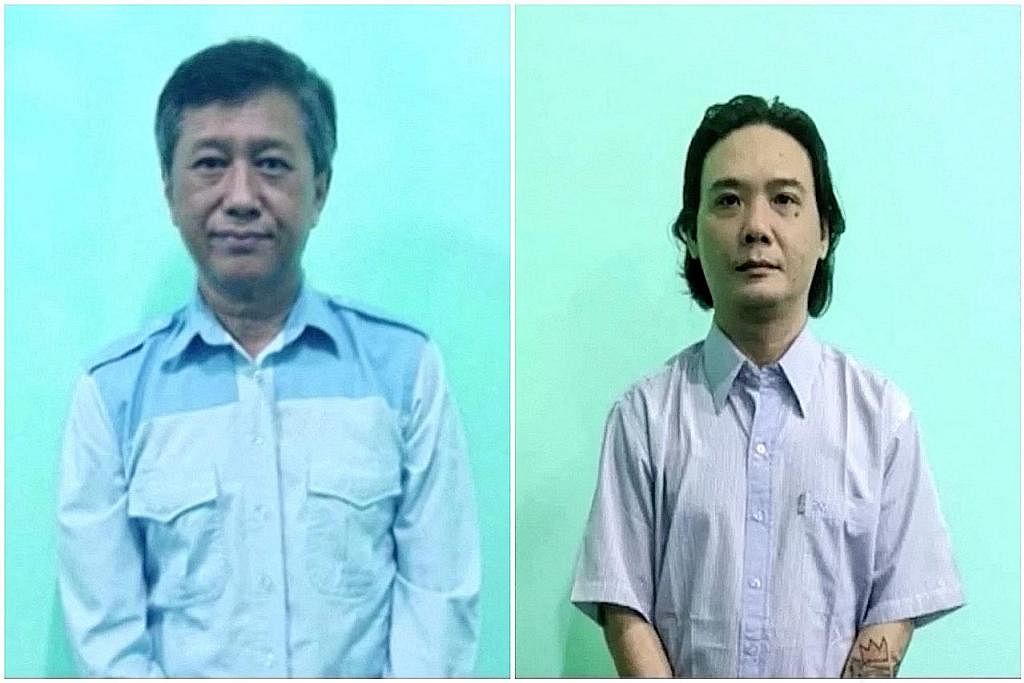 MATI DIBUNUH JUNTA: Kyaw Min Yu atau juga dikenali sebagai 'Ko Jimmy' (kiri) dan Phyo Zeyar Thaw, antara empat warga Myanmar yang disabitkan kesalahan di bawah undang-undang antipengganasan. - Foto REUTERS