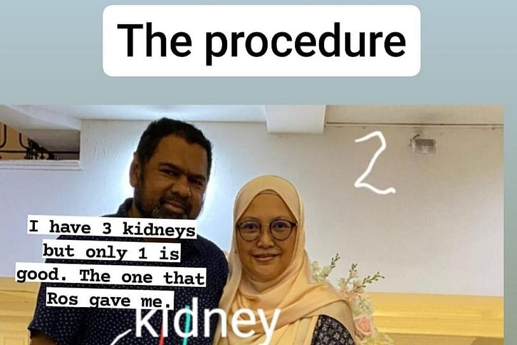 SIAP SEDIA: Encik Mohamad Tahar ditemani isteri pada Isnin lalu di wadnya di Hospital Besar Singapura (SGH), dua hari sebelum pembedahan bagi pemindahan ginjal yang didermakan isterinya, Cik Rosmawati Moenir, dijalankan pada 19 April lalu. - Foto-fot