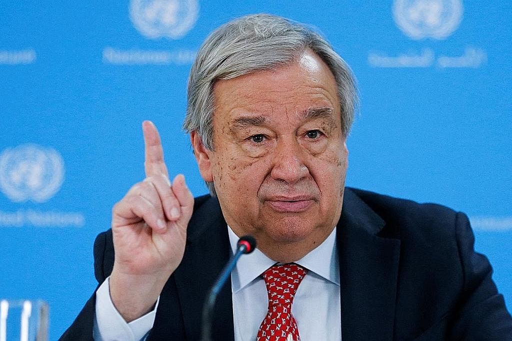 SOKONG WARTAWAN: Setiausaha Agung Pertubuhan Bangsa-Bangsa Bersatu (PBB) Encik Antonio Guterres, menyifatkan kebebasan akhbar sebagai "tunjang demokrasi dan keadilan" serta "urat nadi hak asasi manusia". - Foto REUTERS
